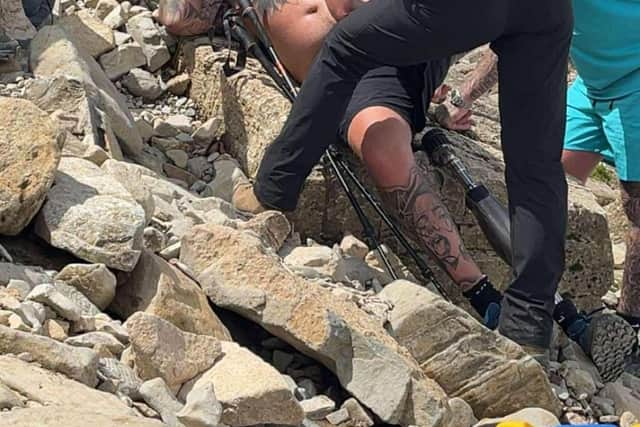 Never give up - Sean Booth during the Three Peaks challenge.
