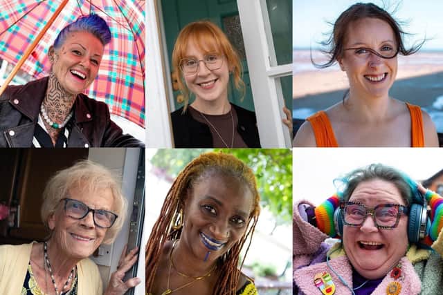 Six of the 23 Skegness woman whose stories feature in John Byford's Her / Sie art project