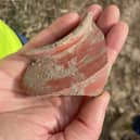 Roman pottery found during archaeological surveys at the site of the proposed Heckington Fen solar park.
