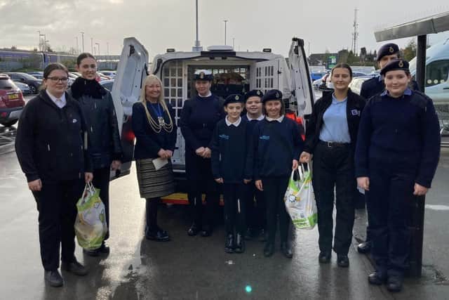 Boston Sea Cadets visited Asda store on Saturday to help with the collections drive for the Food Bank.