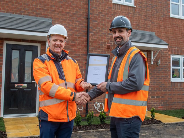 Proud moment: Steve Pettigrew - LABC Warranty and Andrew Smith - Allison Homes Project Manager