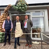 Corporate Projects manager, Matthew Snee; Cafe Walton owner, Gary Walton, and West Lindsey District Council chairman Cllr Matt Boles, at the cafe's official opening last September