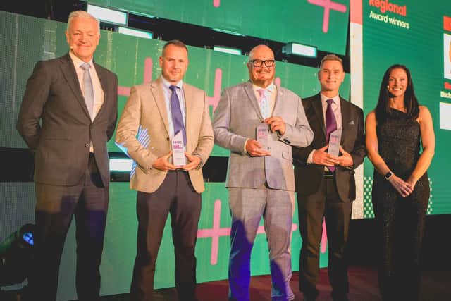Simon Todd (second from right), of the Tetford-based Brian Todd Homes Ltd, with other winners at the Pride In The Job Awards. (PHOTO BY: National House Building Council)