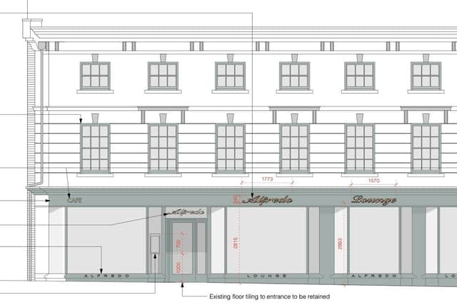 An artist's impression of the new frontage for Alfredo Lounge.