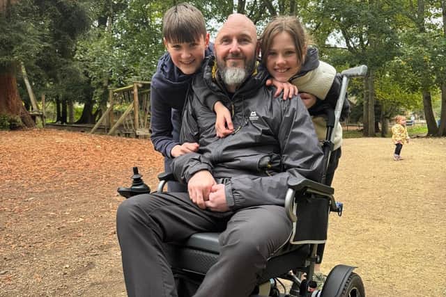 Matt Shaw (centre) with Edith (right) and her brother Jack (left).