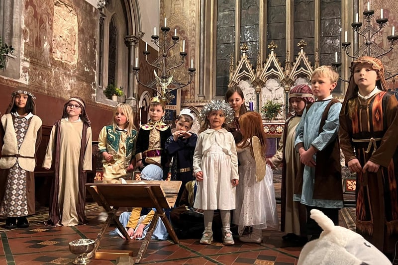 Nocton Community Primary School putting on their Nativity in the parish church.