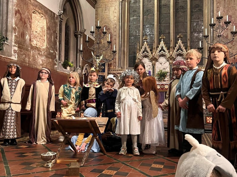 Nocton Community Primary School putting on their Nativity in the parish church.