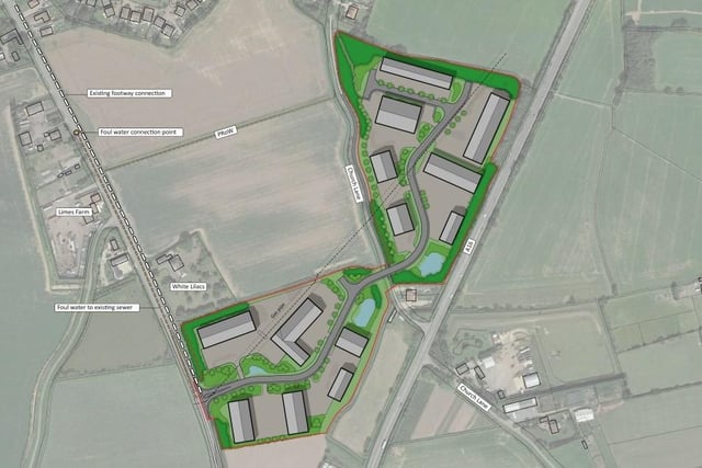 The proposed layout of the planned industrial site, off Station Road, in Sutterton.