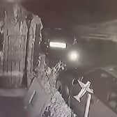 A still image from the CCTV footage of the collision.