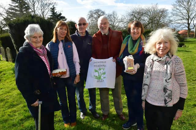 At Edlington church helping out, from left: Rev Avril Ford, Sue Riddel, John Marwood, Colin Thornton, Phyll Durow, and churchwarden Kathie Birks.