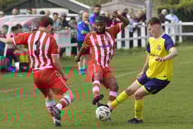 Action from Horncastle's semi-final with Nettleham. Photo by Rob Savage.