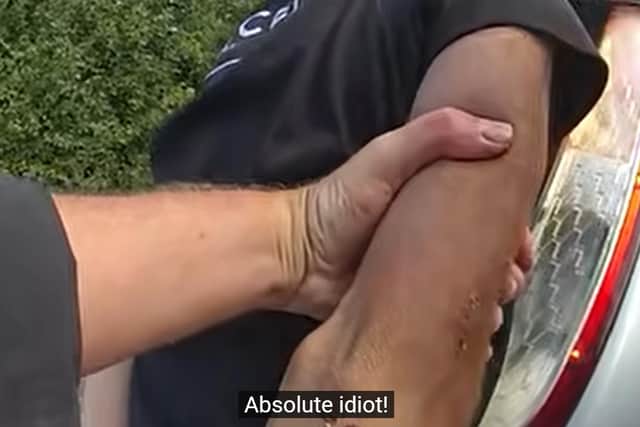 Lincolnshire Police officers catch up with Finn Weston after a high speed chase through villages near Sleaford.
