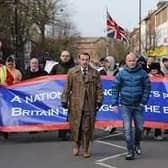 Protestors marching in Lumley Road, Skegness, ealier this year.