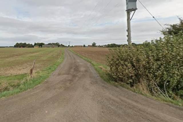 The lane leading to Manor Farm Estate In Fulstow, near Louth. Photo Google Maps