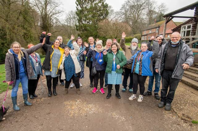 Alderson House residents and staff dressed in blue in the Colour Spectrum Challenge.