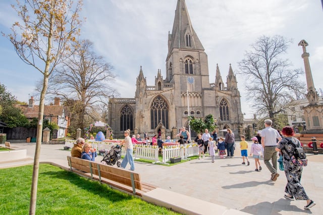 A busy scene at Sleaford's Easter garden. Photo: John Aron