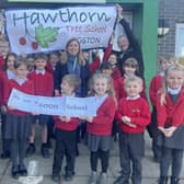 Hawthorn Tree School celebrating its 'good' rating from Ofsted.
