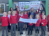 Hawthorn Tree School celebrating its 'good' rating from Ofsted.