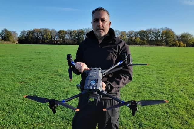 Kev Taylor, Lincolnshire Police's Chief Drone Pilot Credit: LDRS Approved for use by all partners