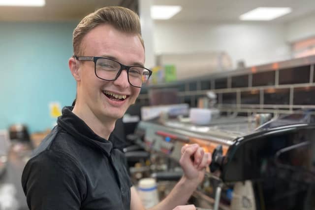 Joshua Young has just completed his placement in the main entrance café at Lincoln County Hospital