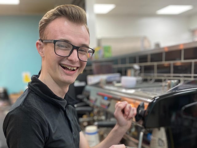 Joshua Young has just completed his placement in the main entrance café at Lincoln County Hospital
