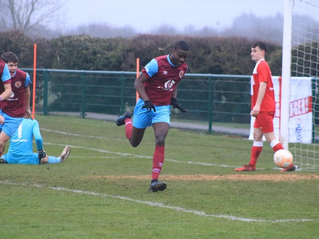 Deeping Rangers celebrate netting against Boston Town.