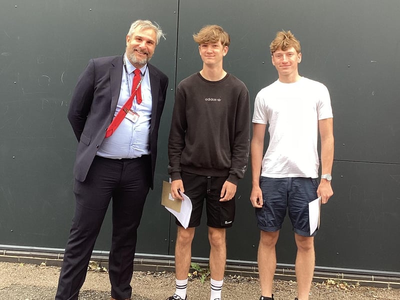 Executive headteacher Austin Sheppard, with Charles Atkinson and William Richardson.