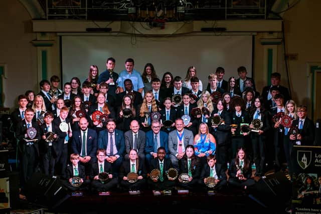 Awards winners with senior staff and special guests.