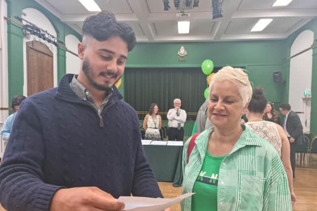 Skegness Grammar School's Zephyr Boney-Hundal and mum Sonya Hundal.