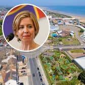 Many people in Skegness fear a 'tourism tax' would be bad for the town. Inset: Andrea Jenkyns (Getty).