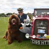 Barry Carr with his Newfoundland dog, Lewis who is the Mablethorpe Coast Watch mascot.