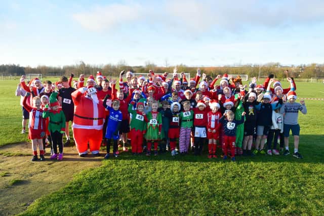 The start of the Horncastle Town FC Santa fun run. Photos: D.R.Dawson Photography