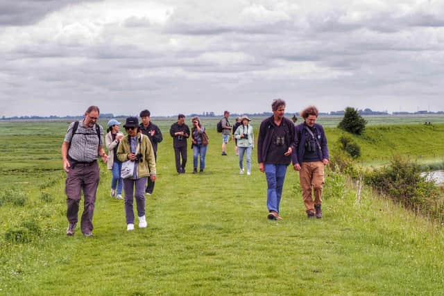 The group visiting RSPB Frampton Marsh, along with representatives from the National Trust, Environment Agency and Natural England.