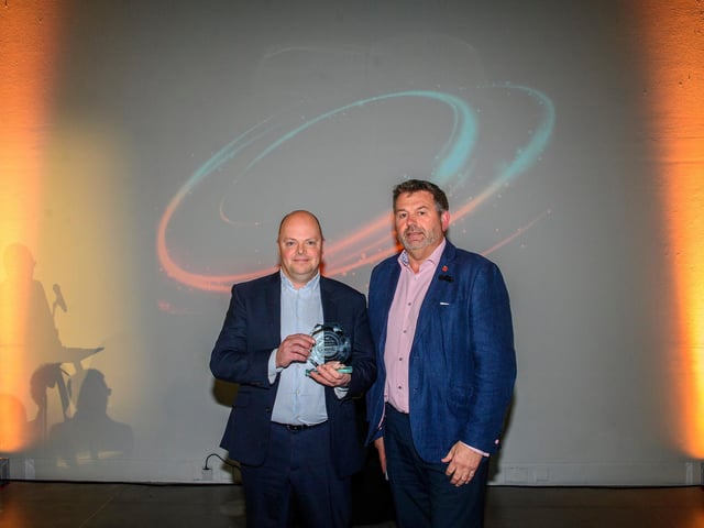 Simon Enstone received the award for Contribution to Community Resilience for organising fast broadband in North and South Rauceby. Photo: Chris Vaughan Photography for NKDC
