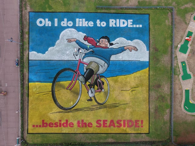 ‘Oh I do like to ride beside the seaside!’ Location: Arnold Palmer Putting Green, North Parade, Skegness, PE25 1BG.