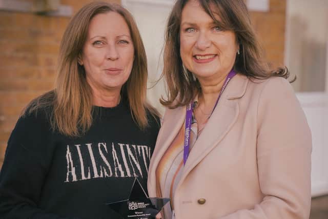 Community Partnership Award winner 2026 - Amanda Bowen (left) with Lisa Fairlie, Director of Housing Operations at Platform Housing Group (right). Photo: Platform Housing Group