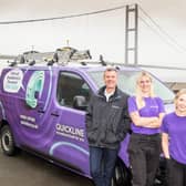 Quickline CEO Sean Royce (left) with Fibre Engineers Katrina Brown, Katie Hook and Keane Parsons.