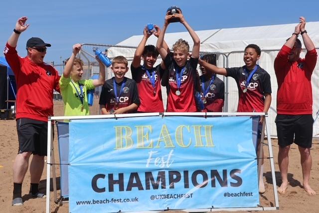The champions of Beach Fest in Skegness.