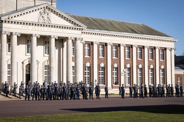 Officer Cadets on parade in front of College Hall Officers’ Mess. Photo by Andrew Wheeler @UK MoD