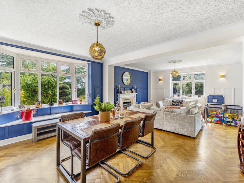 The triple-aspect living room.