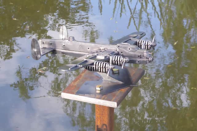 The sculpture in Fotherby Dock.
