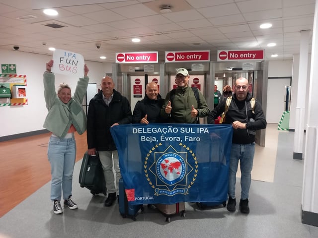 The IPA 'Fun Bus' collected the Portugese officers from the airport for their tour of Lincolnshire.