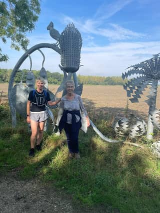 Sharron Tonge with mum Jane Tonge on the sponsored walk.