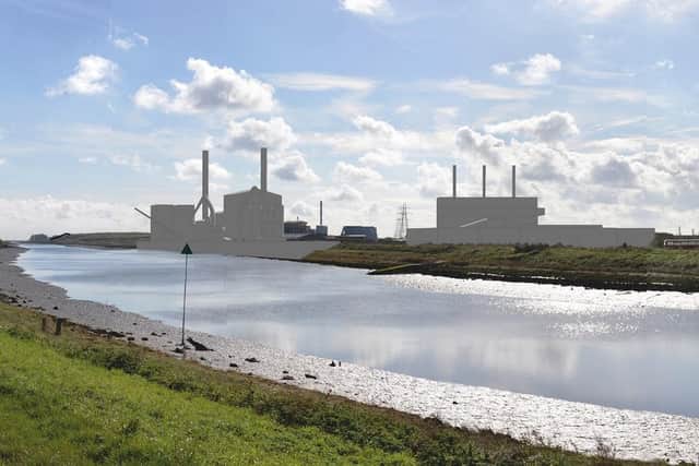 An artist's impression of how the Boston Alternative Energy Waste scheme would look off the banks of the Haven.