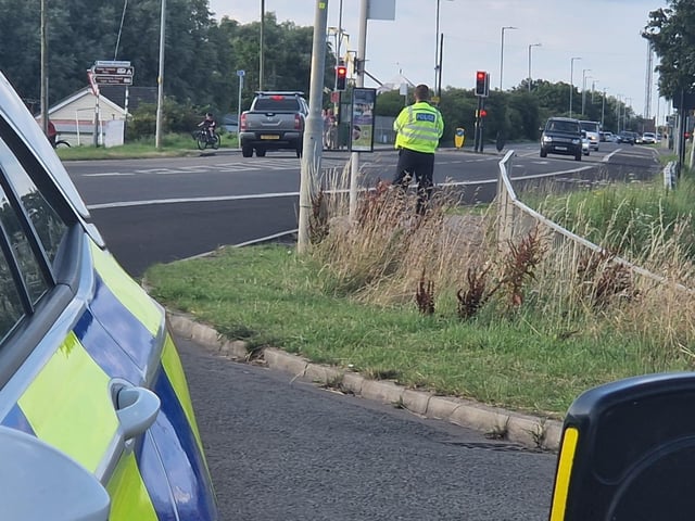 PC Kirt Nessworthy takes up position along Roman Bank.