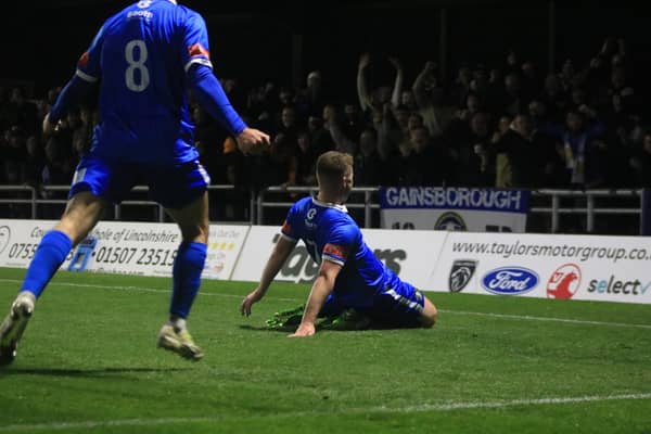 Lewis Butroid celebrates scoring against Boston in midweek. Photo by Oliver Aitken.