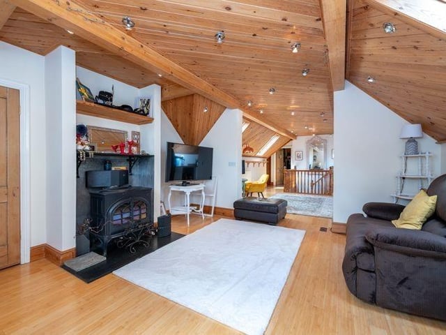 The first-floor living room.