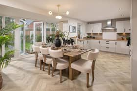 Kitchen inside a show home at Pastures Place