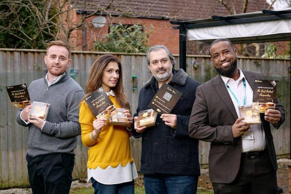 L-R Pete Newton (UKSE), Anum Siddiqu and Usman Siddiqui (We Do Cheesecakes), Abdi Farah (Invest in North Lincolnshire)