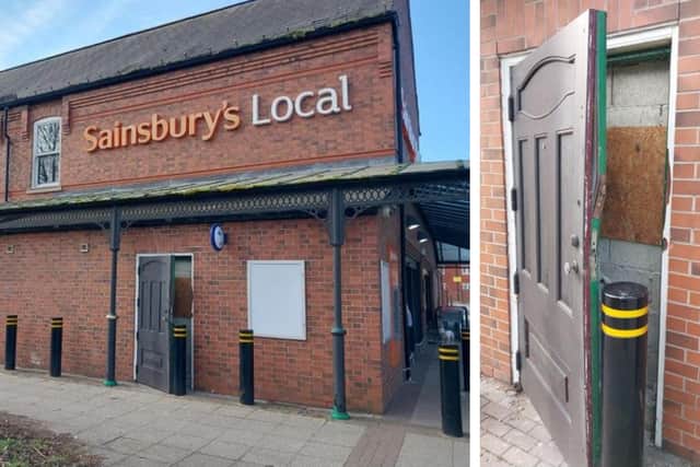 Thieves forced their way into the Sainsbury's store in Woodhall Spa in an attempt to steal the cash machine. Photo: Lincs Police